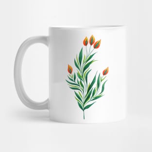 Spring Green Plant With Orange Buds Mug